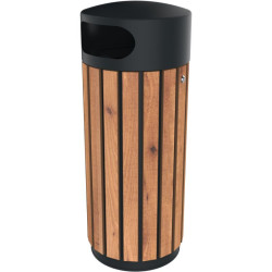 Corbeille en compact effet lattes Zeline