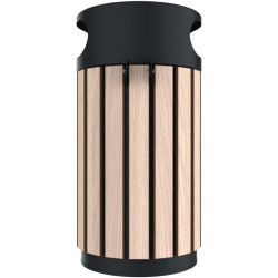 Bac à déchets en compact effet lattes Zeline