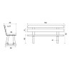 Banc de jardin public Seattle - Lames en pin ou bois exotique