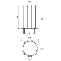 Corbeille de ville en bois Boston