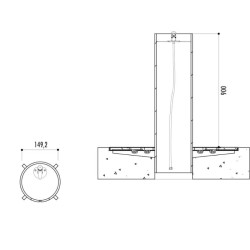 Fontaine Villa Olimpica en acier et grille en fonte