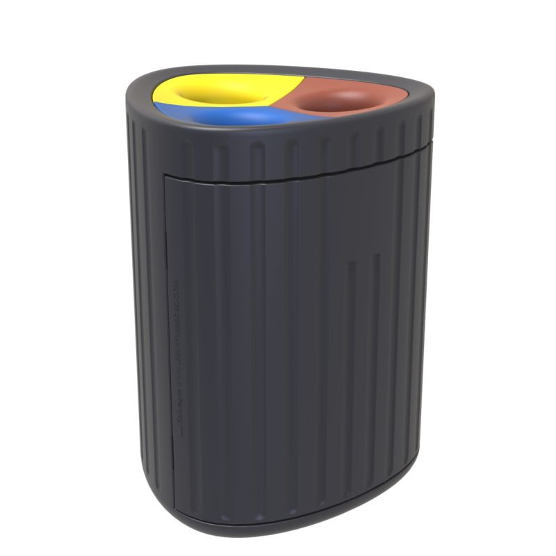 Poubelle de recyclable 3 compartiments 60 litres Fabregas Roma