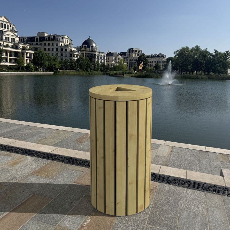 Corbeille extérieure en bois Genève