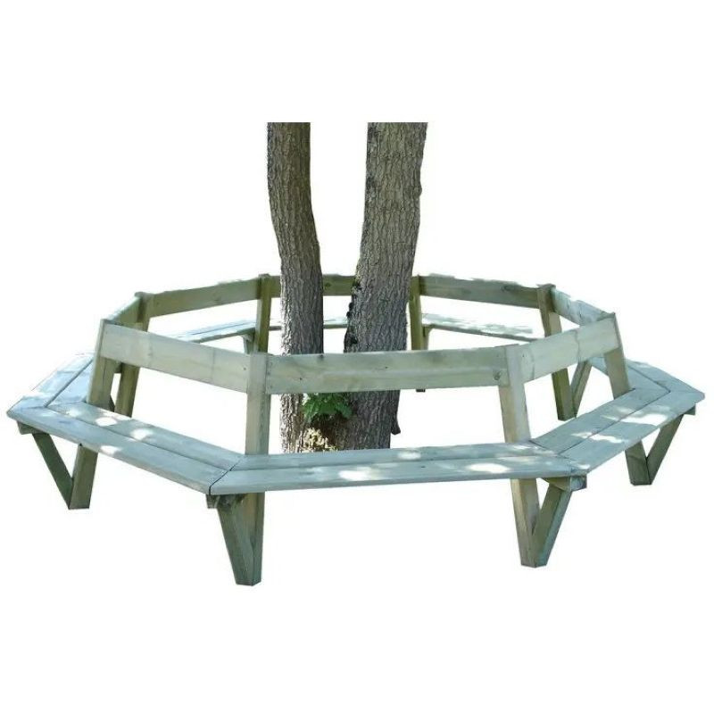 Habillage arbre en bois avec assise Turin