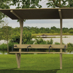 Banc avec ombrelle en bois Londres spécial sénior