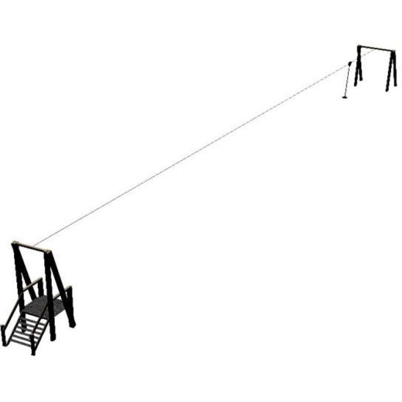 Jeu Loisirs Aménagements La Tyrolienne longueur 25 m en bois