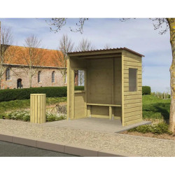 Abri bus bois avec ou sans fenêtre Turin Loisirs Aménagement