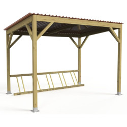 Abri range vélos bois 5 ou 10 places