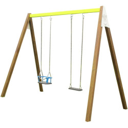 Balançoire 1 bébé et 1 enfant - 0 à 8 ans - Loisirs Aménagements