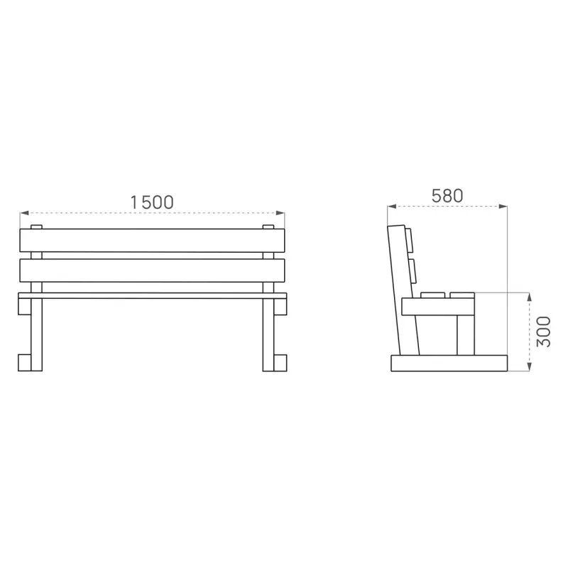 Banc cours de récréation pour enfants Mino