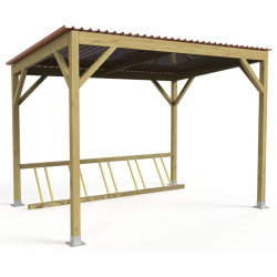 Abri range vélos bois 5 ou 10 emplacements - Loisirs Aménagements