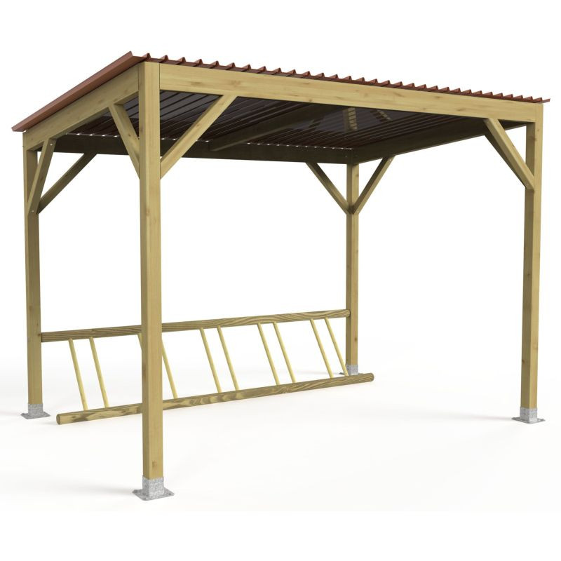 Abri range vélos bois 5 ou 10 emplacements - Loisirs Aménagements