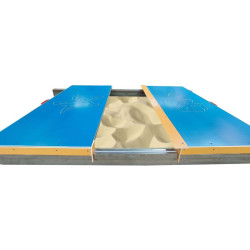 Bac à sable avec couverture HDPE 210 x 180 cm