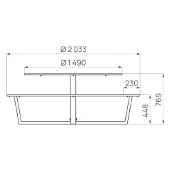 Table pique nique ronde Rome