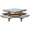 Table banc carrée en bois de pin Dublin- Loisirs Aménagements