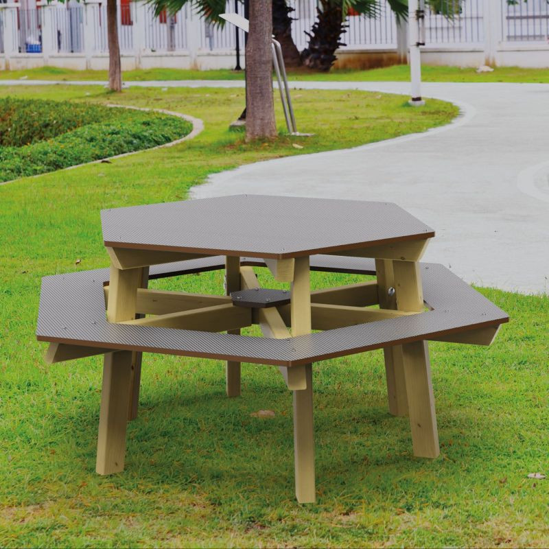 Table pique nique enfants Hexagonale - Loisirs Aménagements