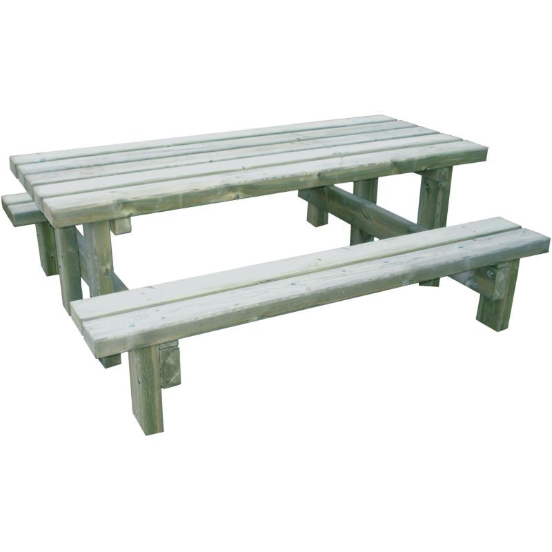 Table de pique nique en pin Rustique - Longueur 200 cm