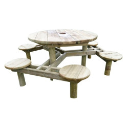Table banc ronde 4 places Muscat - Loisirs Aménagements