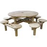 Table pique nique 8 personnes ronde Cassis - Loisirs Aménagements