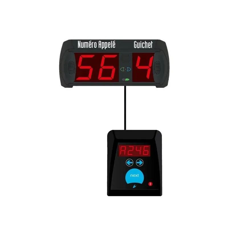 Kit gestion file d'attente 2 chiffres 1 guichet - 1 clavier filaire