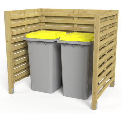 Abri conteneur Turin simple ou double en bois - Loisirs Aménagement