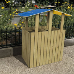 Poubelle tri sélectif avec ou sans toit protège pluie Turin 