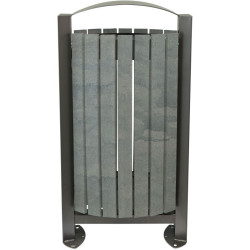 Poubelle d'extérieur lattes en briques alimentaires recyclées - Arkea