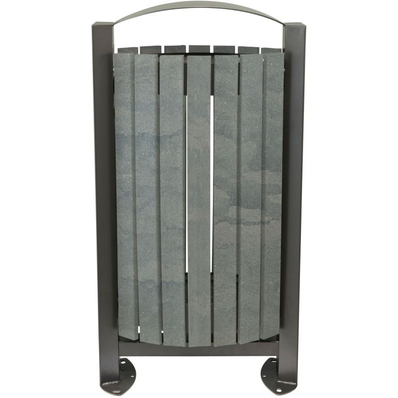 Poubelle d'extérieur lattes en briques alimentaires recyclées - Arkea