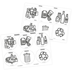 Lot de 2 planches de stickers tri sélectif Rossignol