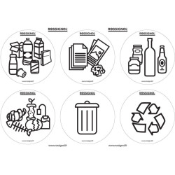 Lot de 3 planches de stickers tri sélectif