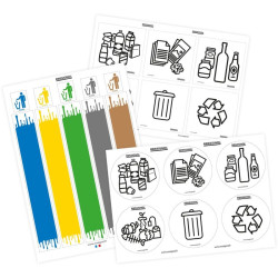 Lot de 3 planches de stickers tri sélectif
