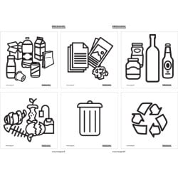 Lot de 3 planches de stickers tri sélectif