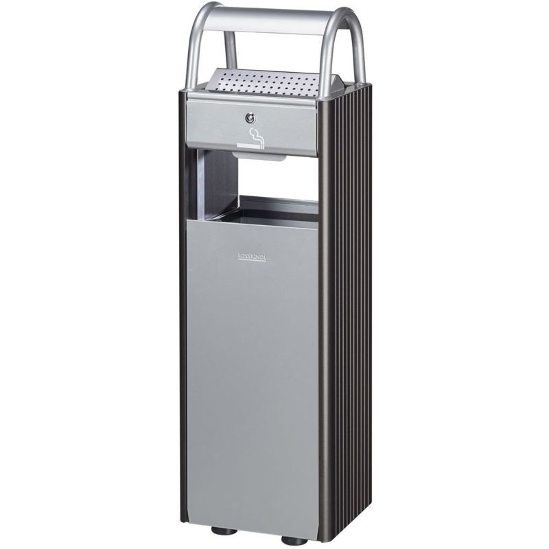 Corbeille sur pied avec cendrier en acier - Kopa