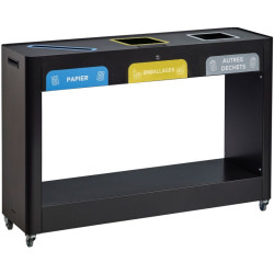 Poubelle de tri sélectif Vigipirate mobile 2 ou 3 flux - Trimouv