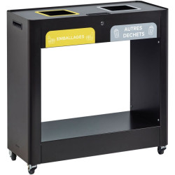 Poubelle tri sélectif Vigipirate à roulettes 2 ou 3 bacs Trimouv