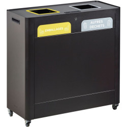 Meuble de tri sélectif sur roues 2 ou 3 flux Rossignol Trimouv