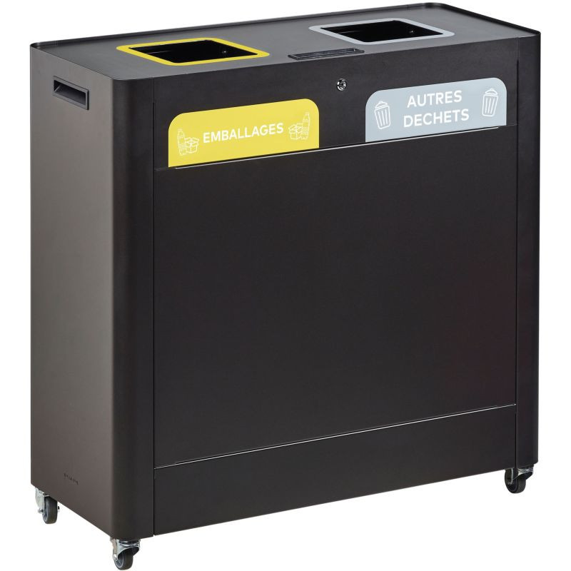 Meuble de tri sélectif sur roues 2 ou 3 flux Rossignol Trimouv