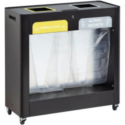 Poubelle tri sélectif Vigipirate à roulettes 2 ou 3 bacs Trimouv