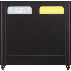 Meuble de tri sélectif sur roues 2 ou 3 flux Rossignol Trimouv