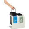 Poubelle de tri sélectif de bureau 2 ou 3 bacs Rossignol Tribu