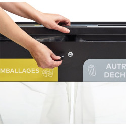 Poubelle tri sélectif Vigipirate à roulettes 2 ou 3 bacs Trimouv
