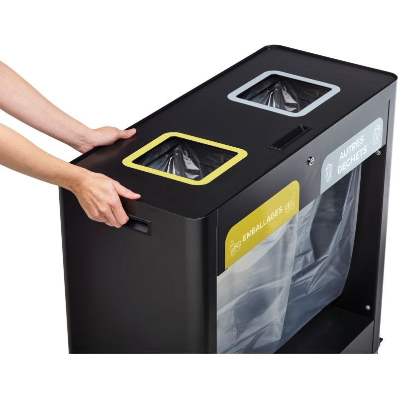 Poubelle tri sélectif Vigipirate à roulettes 2 ou 3 bacs Trimouv