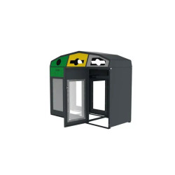 Point de collecte 3 flux vigipirate + supports de sacs - Trirok