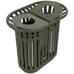 Poubelle de tri sélectif 2 flux - Tulipe