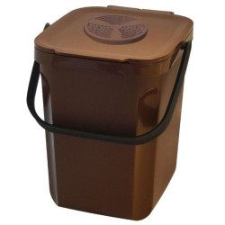 Poubelle compost marron pour restauration collective