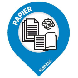 Stickers tri forme goutte ou languette pour poubelle Rossignol