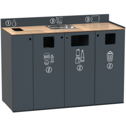 Meuble de tri et débarrasage pour restauration Rossignol Restotri