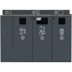 Meuble de tri et débarrasage pour restauration Rossignol Restotri