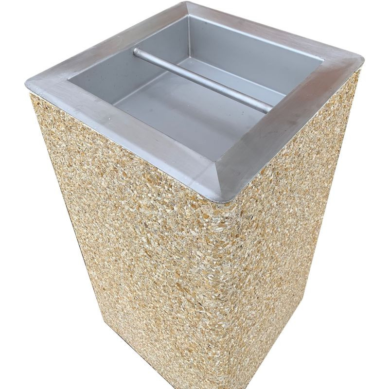 Cendrier béton à poser avec bac inox 9 litres - Rossignol Olympe