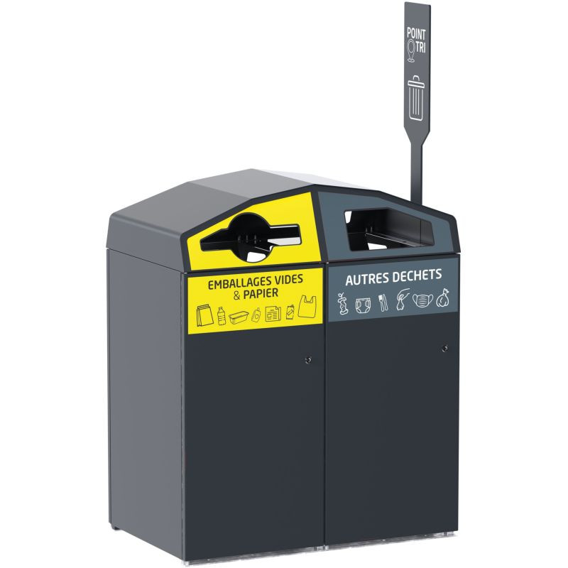 Totem pour poubelle de tri Rossignol Trirok